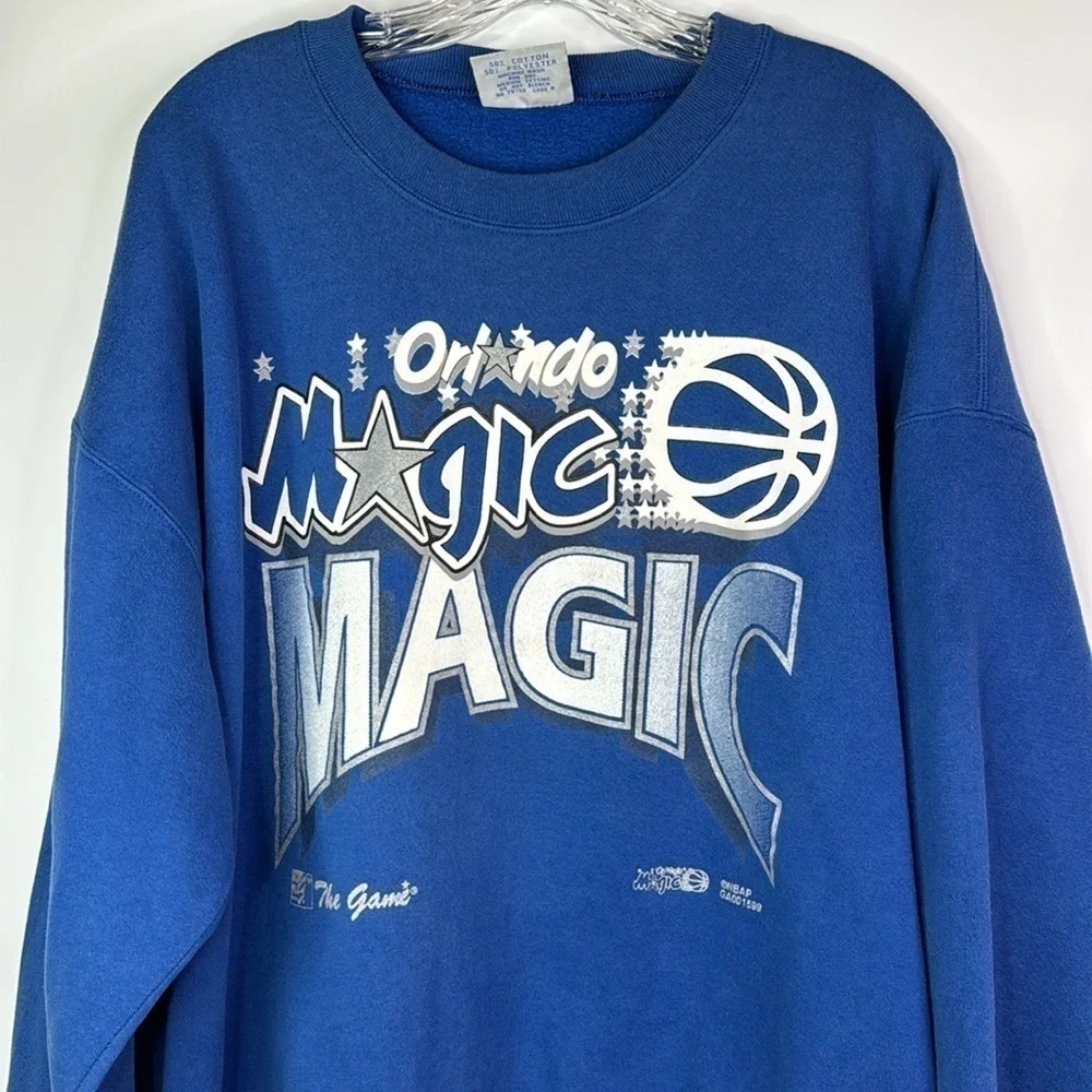 Vintage The Game NBA Orlando Magic Blue Crewneck Sweatshirt 90s XXL